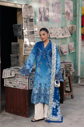 Rajbari - Nissa Floral Symphony - Embroidered Printed Viscose - 02