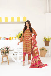 Tawakkal - Zurina Printed Leather Peach D-4480