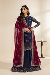 Zarif - Meraki - Embroidered Chiffon - Sable