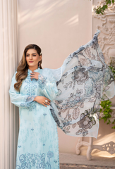 Humdum - Print Embroidered Lawn - Summer Breeze - D12