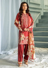 Meerak - Winter - Embroidered Linen - Rust Ember