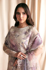 Zarif - Siraya - Embroidered Chiffon - Gajra