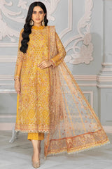 Zarif - Bahaar - Embroidered Net - Goldier