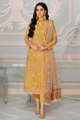 Zarif - Bahaar - Embroidered Net - Goldier