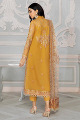 Zarif - Bahaar - Embroidered Net - Goldier