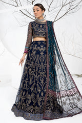 Zarif - La Celeste - Embroidered Net - ZLC 01 BLUEBERRY