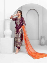 Tawakkal - Afa Embroidered Chiffon D-5105