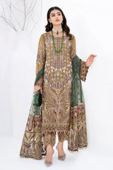 Ramsha - Chevron Embroidered Chiffon - A-601