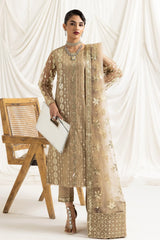 Alizeh - Embroidered Net - AF-DUA-3014-Aireen Beige