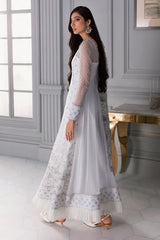 Jazmin - Embroidered Chiffon - D-08 ICE WHITE