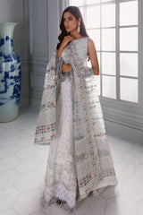 Jazmin - Embroidered Chiffon - D-08 ICE WHITE