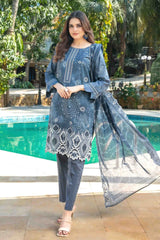 Tawakkal - Thamina Print Embroidered Slub Lawn D-1194