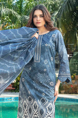 Tawakkal - Thamina Print Embroidered Slub Lawn D-1194