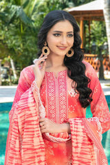 Tawakkal - Thamina Print Embroidered Slub Lawn D-1199
