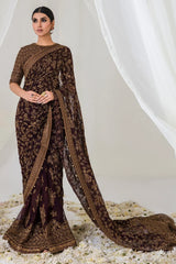 Jazmin - Embroidered Chiffon - 05-DEEP DAHLIA