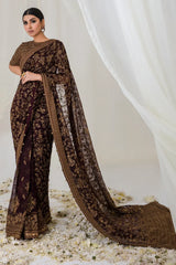 Jazmin - Embroidered Chiffon - 05-DEEP DAHLIA