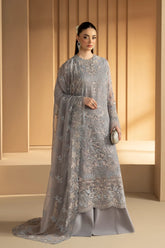 Lavish Premium - Purkashish - Embroidered Chiffon - Silver Sage