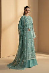 Lavish Premium - Purkashish - Embroidered Chiffon - Aqua Mist