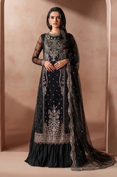 Zarif - Mahrosh - Embroidered Net - Ishaal
