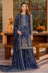 Zarif - Iris - Embroidered Net - ZINNIA
