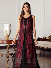 Jazmin - Embroidered Chiffon - D-08 Black Rococo