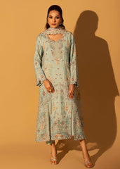 Aylin - Embellished Silk - Blue Mist