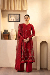 Maryam Hussain - Luxury Lawn - Berry