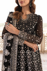 Farasha - Embroidered Chiffon - Midnight Orchid