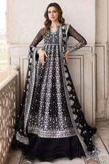Farasha - Embroidered Chiffon - Midnight Orchid