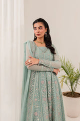 Farsha - Lumiere - Embroidered Chiffon - Thistle