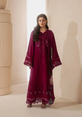 Elaf Premium - E-Craft Chikankari Lawn - EHC-4A GARNET