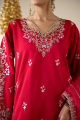 Korean rawsilk - Lune des fleurs - MERLOT