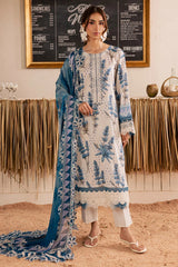 Nureh - Gardenia Print Embroidered Lawn - NSG-220