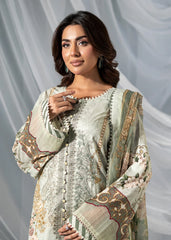 Meerak - Print Embroidered Linen - Sage Bloom