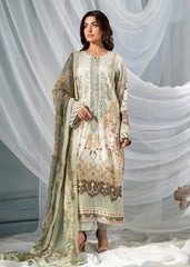 Meerak - Print Embroidered Linen - Sage Bloom