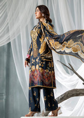 Meerak - Print Embroidered Linen - Navy Charm
