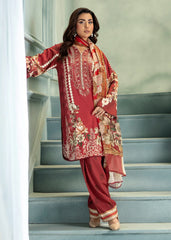 Meerak - Print Embroidered Linen - Rust Ember
