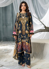 Meerak - Print Embroidered Linen - Navy Charm