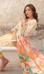 Sahar - Printed Lawn - Citrus Glow