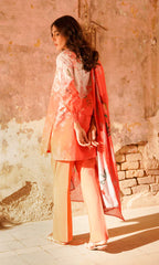 Sahar - Printed Lawn - Scarlet Coral
