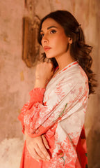 Sahar - Printed Lawn - Scarlet Coral