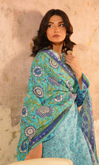 Sahar - Printed Lawn - Cerulean Haven