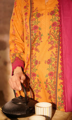 Sahar - Printed Lawn - Marigold Magenta
