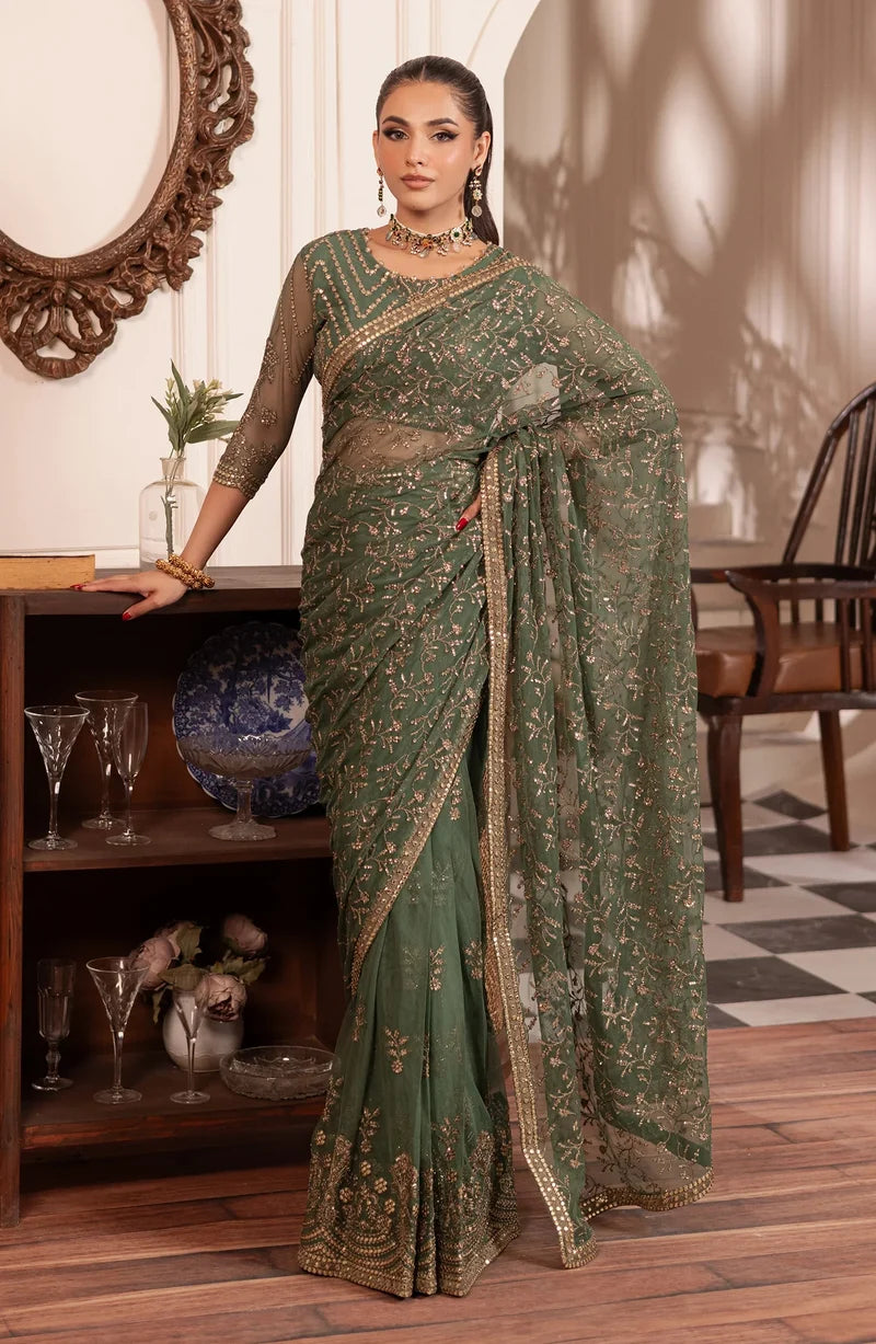 Zarif - Inayat - Embroidered Net - Shabab