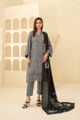 Tawakkal - Tarba Print Embroidered Dhanak D-5469
