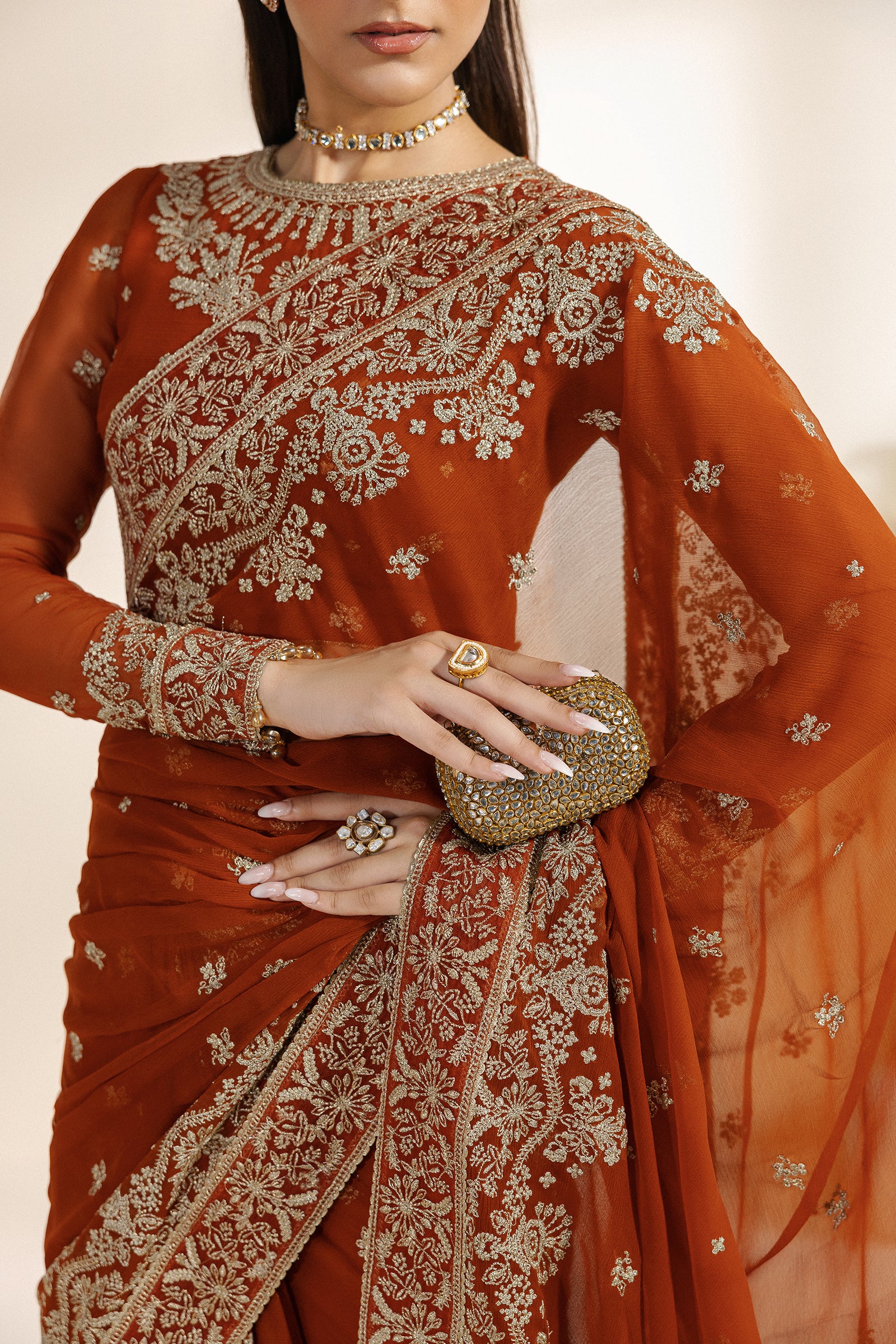 Zarif - Meraki - Embroidered Chiffon - Sawan
