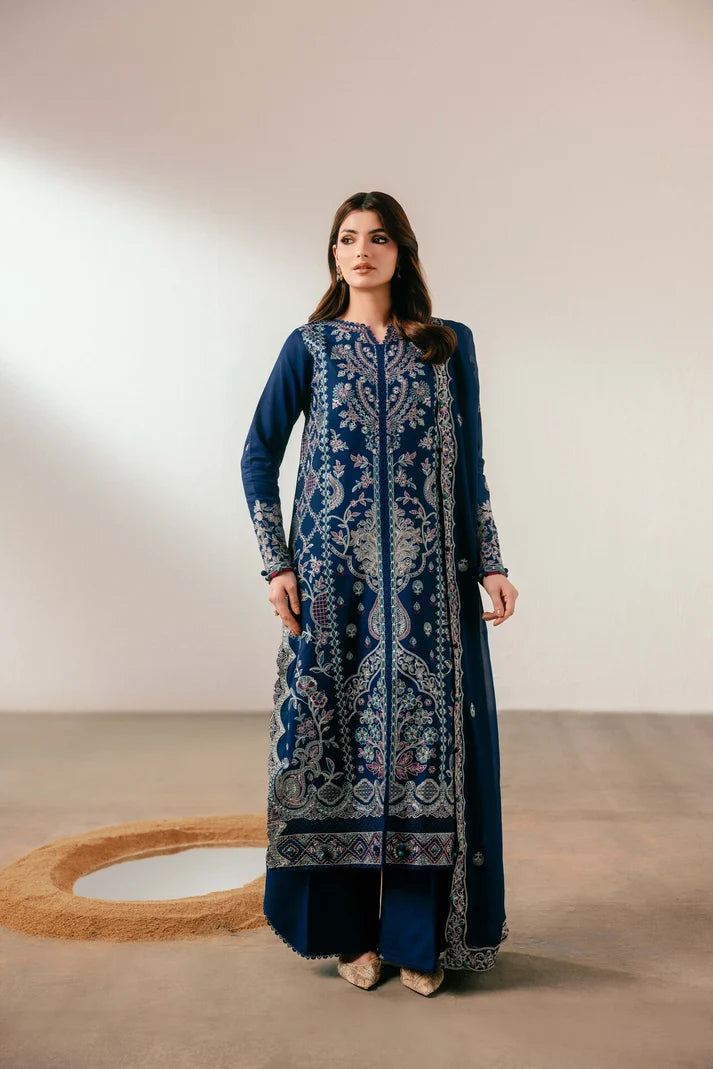 Florent - Silk Embroidered- Celest