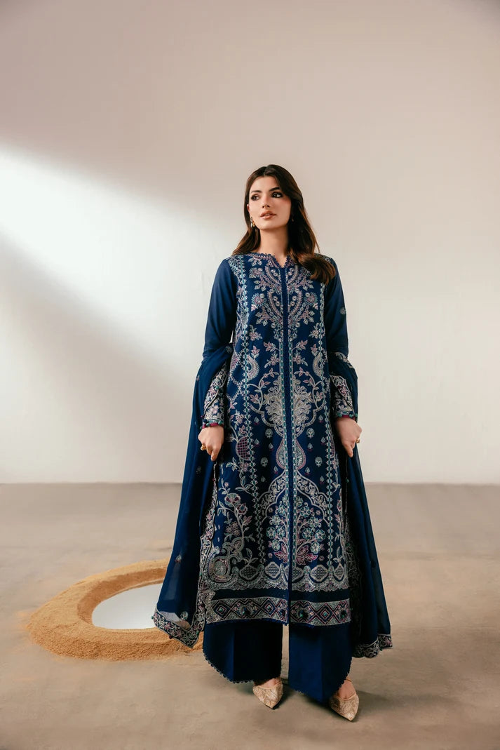 Florent - Silk Embroidered- Celest