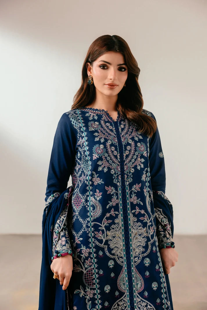 Florent - Silk Embroidered- Celest