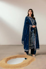 Florent - Silk Embroidered- Celest